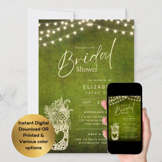 Twinkling Lights | Rustic Barn Woodland Wedding    Invitation (Creator Uploaded)