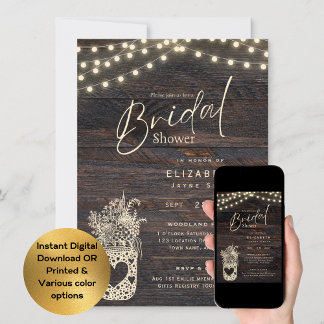 Twinkling Lights | Rustic Barn Woodland Wedding    Invitation