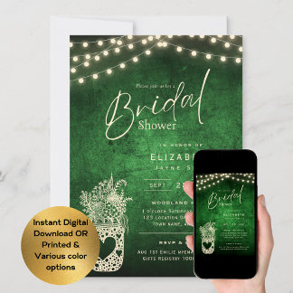 Twinkling Lights | Rustic Barn Woodland Wedding    Invitation