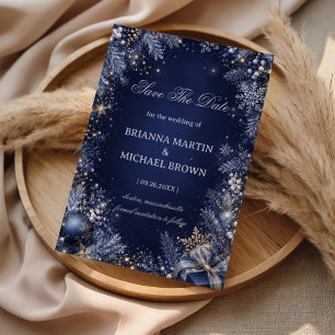 Twinkling Midnight Evergreens Save The Date