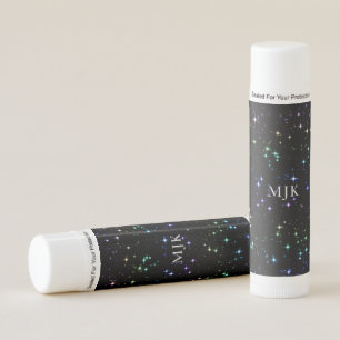 Twinkling Rainbow Glitter Stars in the Night Sky Lip Balm