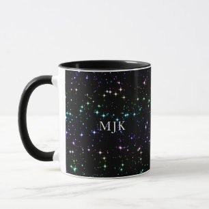 Twinkling Rainbow Glitter Stars in the Night Sky Mug