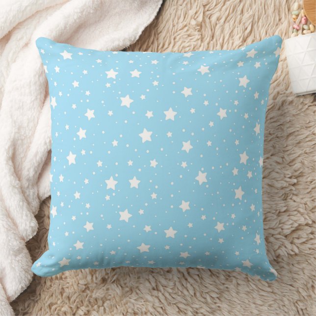 Twinkling Starry Night Sky Pattern Throw Pillow (Blanket)