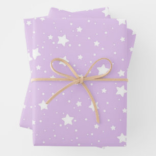 Twinkling Starry Night Sky Pattern Wrapping Paper Sheets