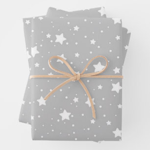 Twinkling Starry Night Sky Pattern Wrapping Paper Sheets