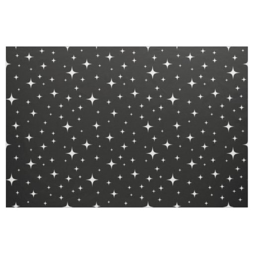 Twinkling stars black and white pattern fabric