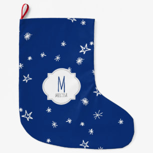Twinkling Stars Monogram Christmas Stocking