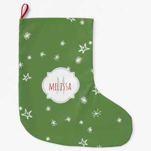 Twinkling Stars Monogram Christmas Stocking