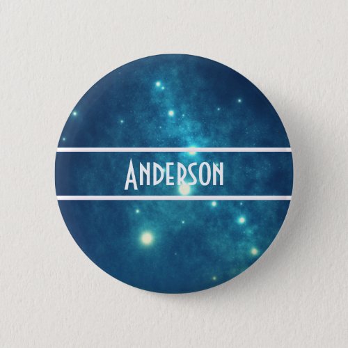 Twinkling Stars on a Blue Sky Personalized Pinback Button
