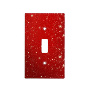 Twinkling Stars on Red Light Switch Cover
