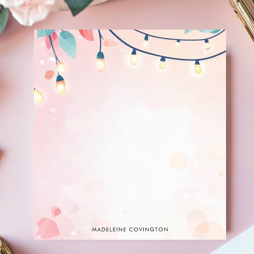 Shop 10 Twinkling String Lights Pastel Personalized Name Notepad