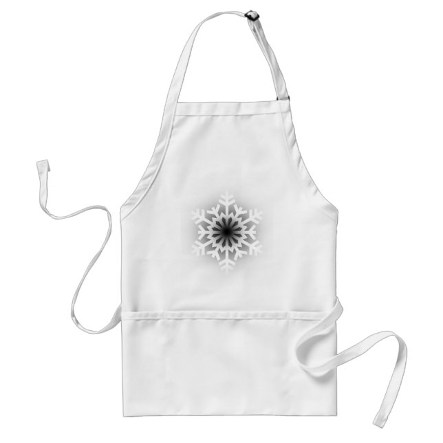 Twinkling White Snowflake Adult Apron (Front)