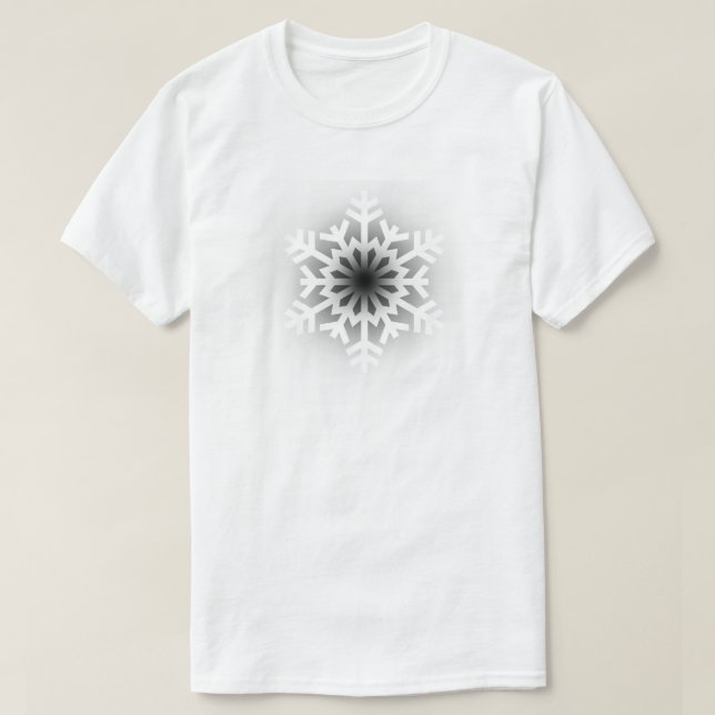 Twinkling White Snowflake T-Shirt (Design Front)