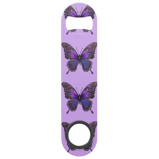 Twinkling Wings: Purple Sparkle Butterfly Bar Key (Front)
