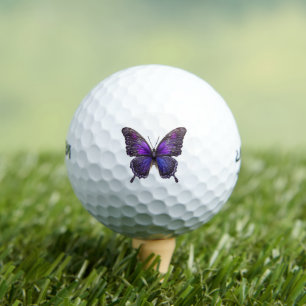 Twinkling Wings: Purple Sparkle Butterfly Golf Balls