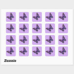 Twinkling Wings: Purple Sparkle Butterfly Square Sticker