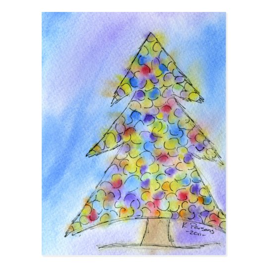 Twinkly Christmas Tree Postcard