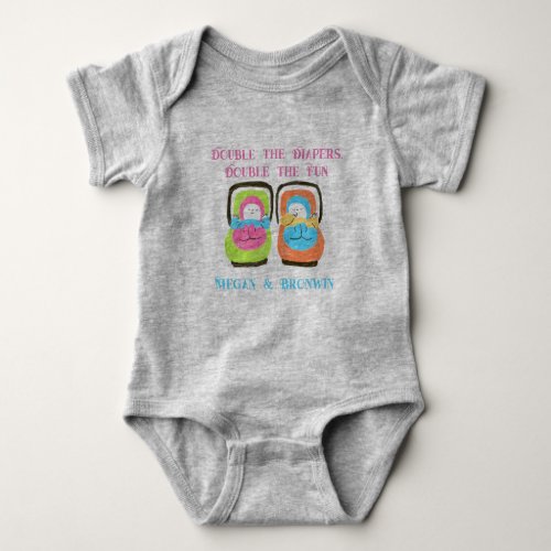 Twinnies Born Together Friends Forever Baby Bodysuit