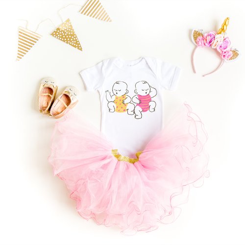 Twinnies Double Trouble Double Fun Baby Bodysuit