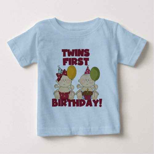 Twins 1st Birthday BoyGirl T_shirts and Gifts