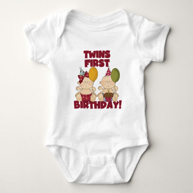 Twins 1st Birthday Boy/Girl T-shirts and Gifts (Front)