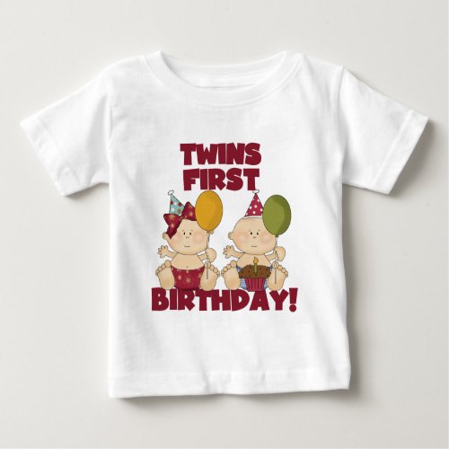 Twins 1st Birthday BoyGirl T_shirts and Gifts