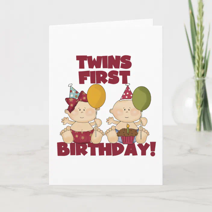Twins 1st Birthday Boy Girl T Shirts And Gifts Card Zazzle Com