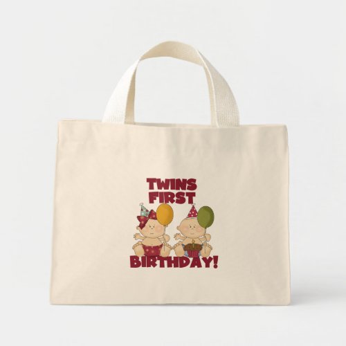 Twins 1st Birthday BoyGirl T_shirts and Gifts Mini Tote Bag