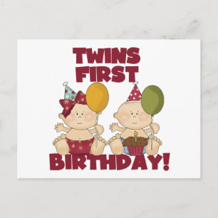 Twins 1st Birthday Boy/Girl T-shirts and Gifts Postcard