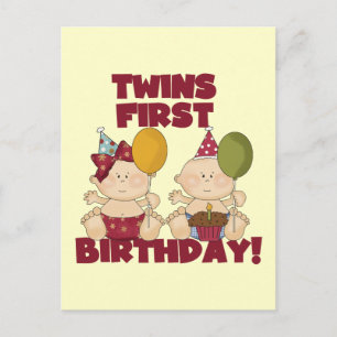 Twins 1st Birthday Boy/Girl T-shirts and Gifts Postcard