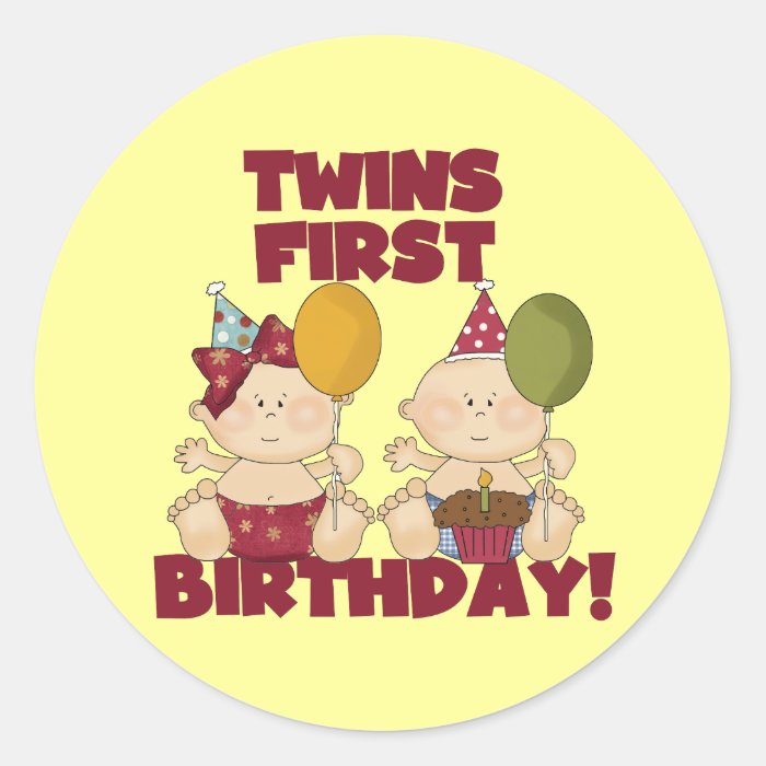 Twins 1st Birthday Boy/Girl T shirts and Gifts Sticker