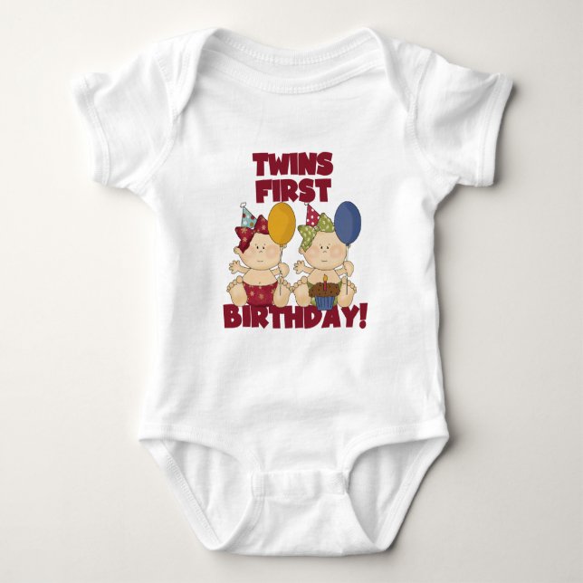 Twins 1st Birthday - Girls Tshirts and Gifts (Front)
