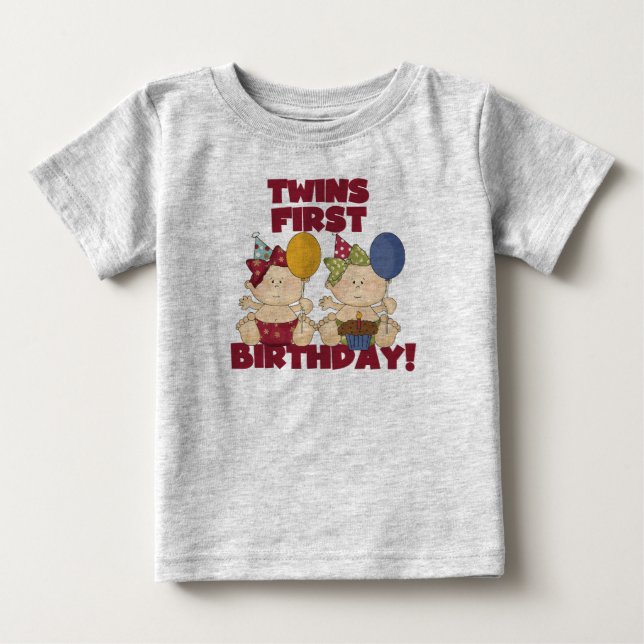 Twins 1st Birthday - Girls Tshirts and Gifts (Front)