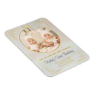 twins 1st birthday invitations magnet