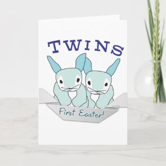 Twins 1st Easter Twin Boys Greeting Cards