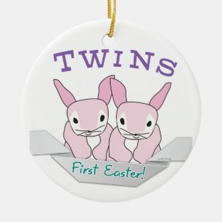 Twins 1st Easter Twin Girls ornament