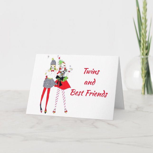 ***TWINS AND BEST FRIENDS*** CELEBRATE CHRISTMAS CARD (Front)