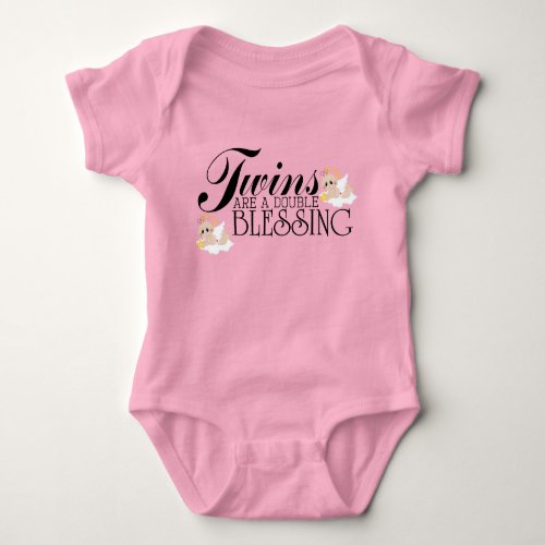 Twins are a double blessing girls baby bodysuit