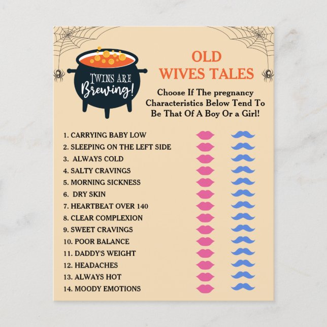 Twins are Brewing Halloween Baby Shower Games (Front)