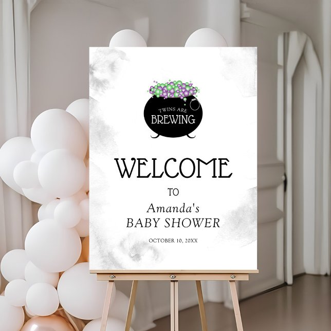 Twins Are Brewing Halloween Baby Shower Welcome Foam Board (Creator Uploaded)