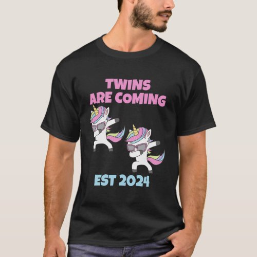 Twins Are Coming 2024 For Pregnancy Announcement T_Shirt