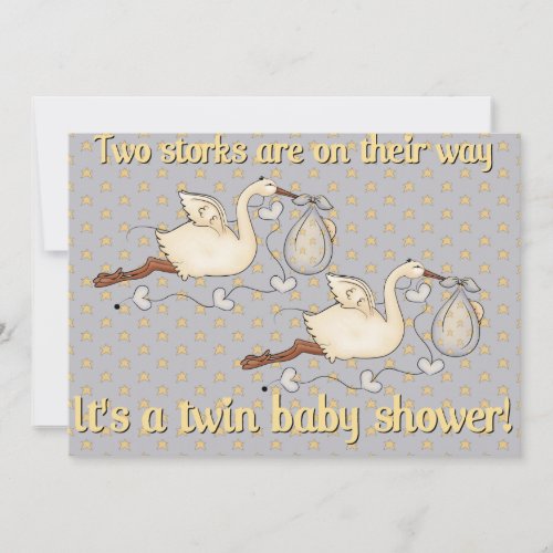 Twins are on the way baby shower invitation