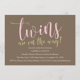 Twins Are On The Way Girls Invitation