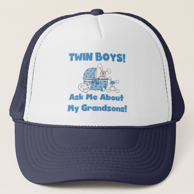 Twins-Ask About My Grandsons Tshirts and Gifts Trucker Hat (Front)