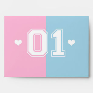 Twins Athletic 01 1st Birthday Invitation Envelope