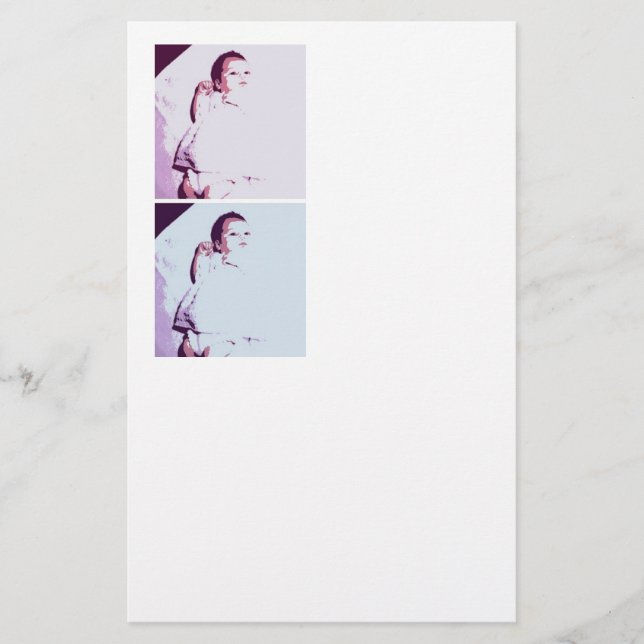 Twins Baby Announcement Stationery (Front)
