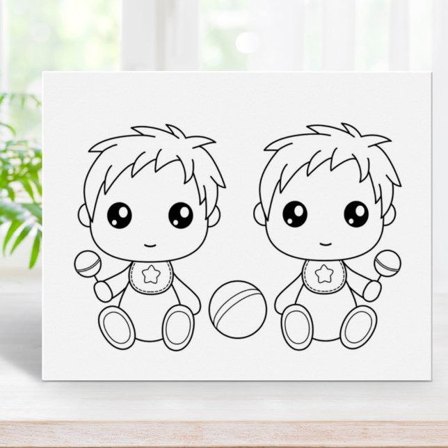 Twins Baby Boys Coloring Page Poster (Creator Uploaded)