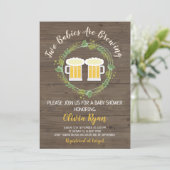 Twins Baby Brewing Baby Shower Invitation (Standing Front)
