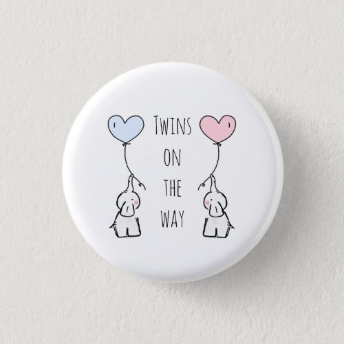 Twins baby expecting badge for mummy button