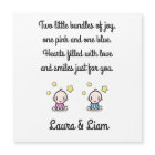 Twins Baby Girl & Boy Congratulations With Names, 